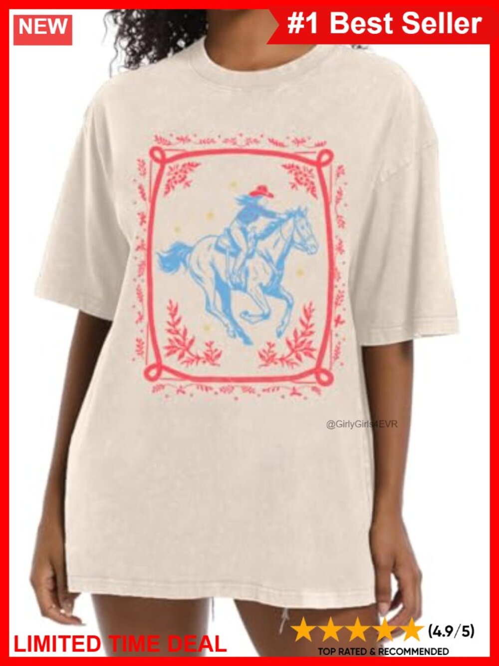 Acid Wash Western Graphic Tee Oversized Country Concert T-Shirt